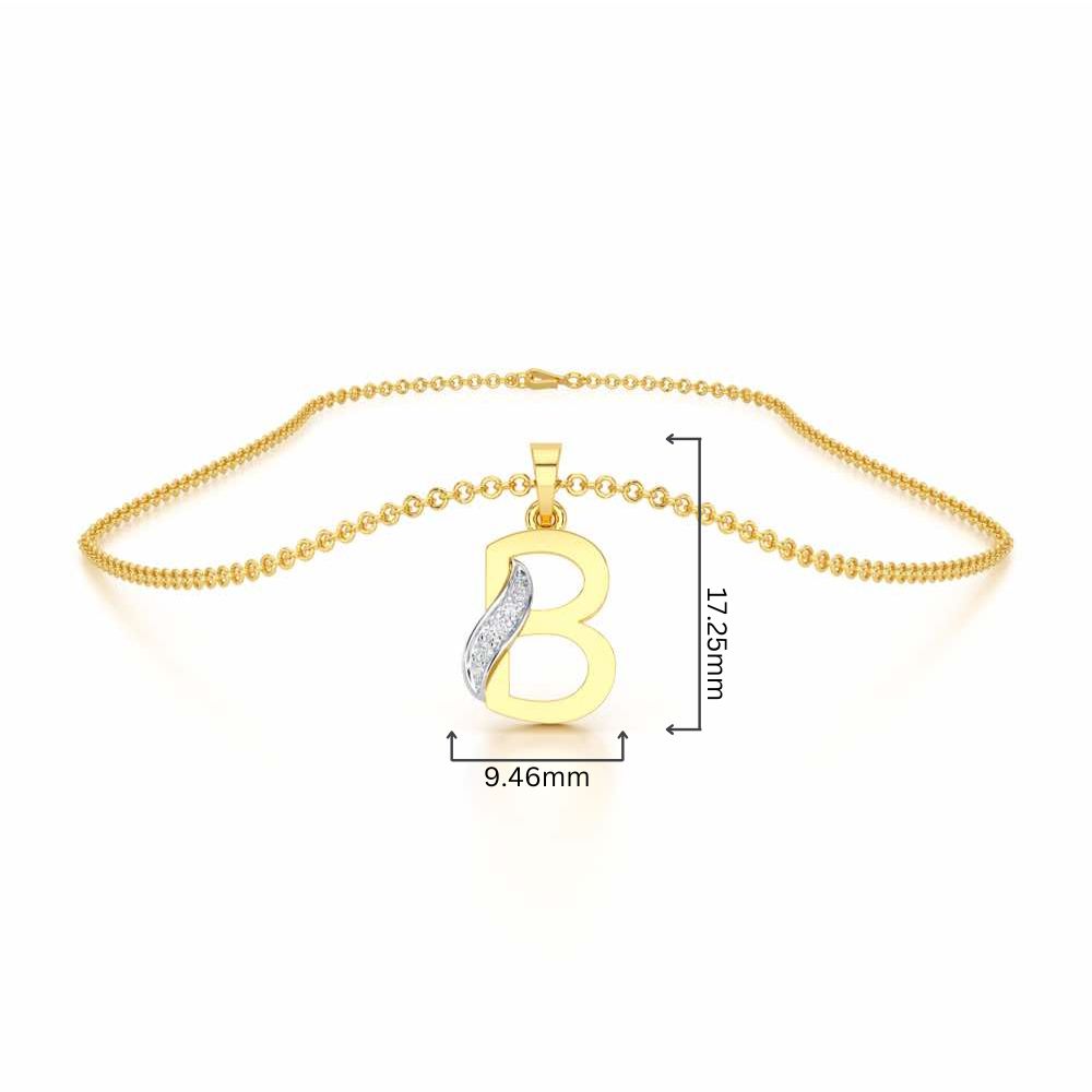 B-Spark Silver Pendant - Yellow Gold - Image 4
