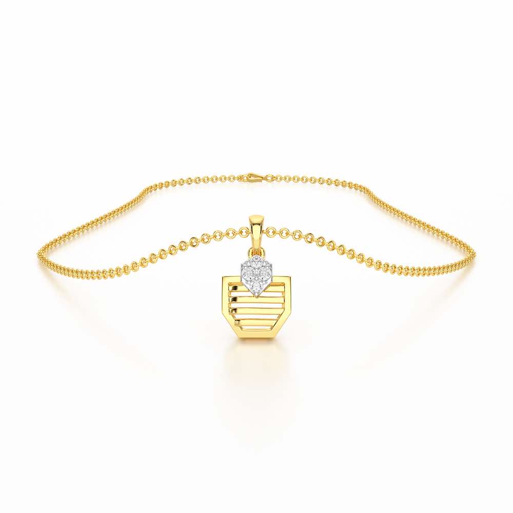 Twilight Whisper Silver Pendant - Yellow Gold - Image 3