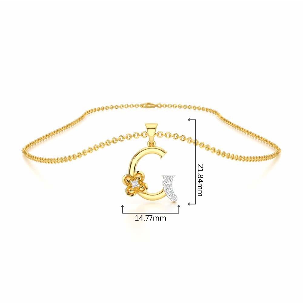 G-Glint Silver Pendant - Yellow Gold - Image 4
