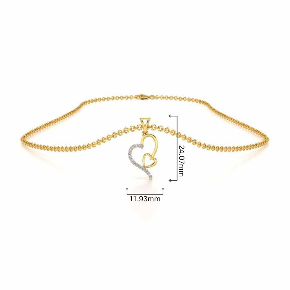 I-Heart Silver Pendant - Yellow Gold - Image 4