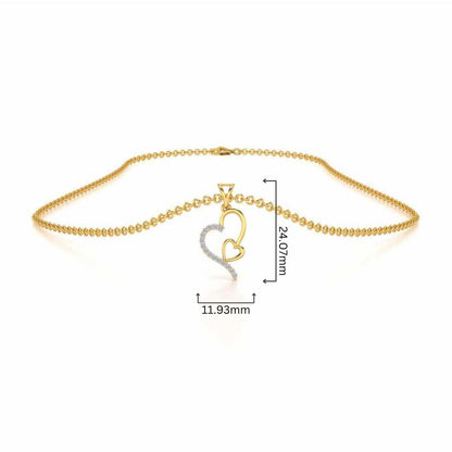 I-Heart Silver Pendant - Yellow Gold - Image 4
