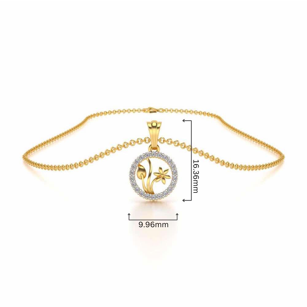 Sapling Silver Pendant - Yellow Gold - Image 4