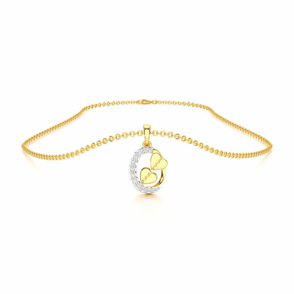 Hearts Of Gleam Silver Pendant - Yellow Gold - Image 3
