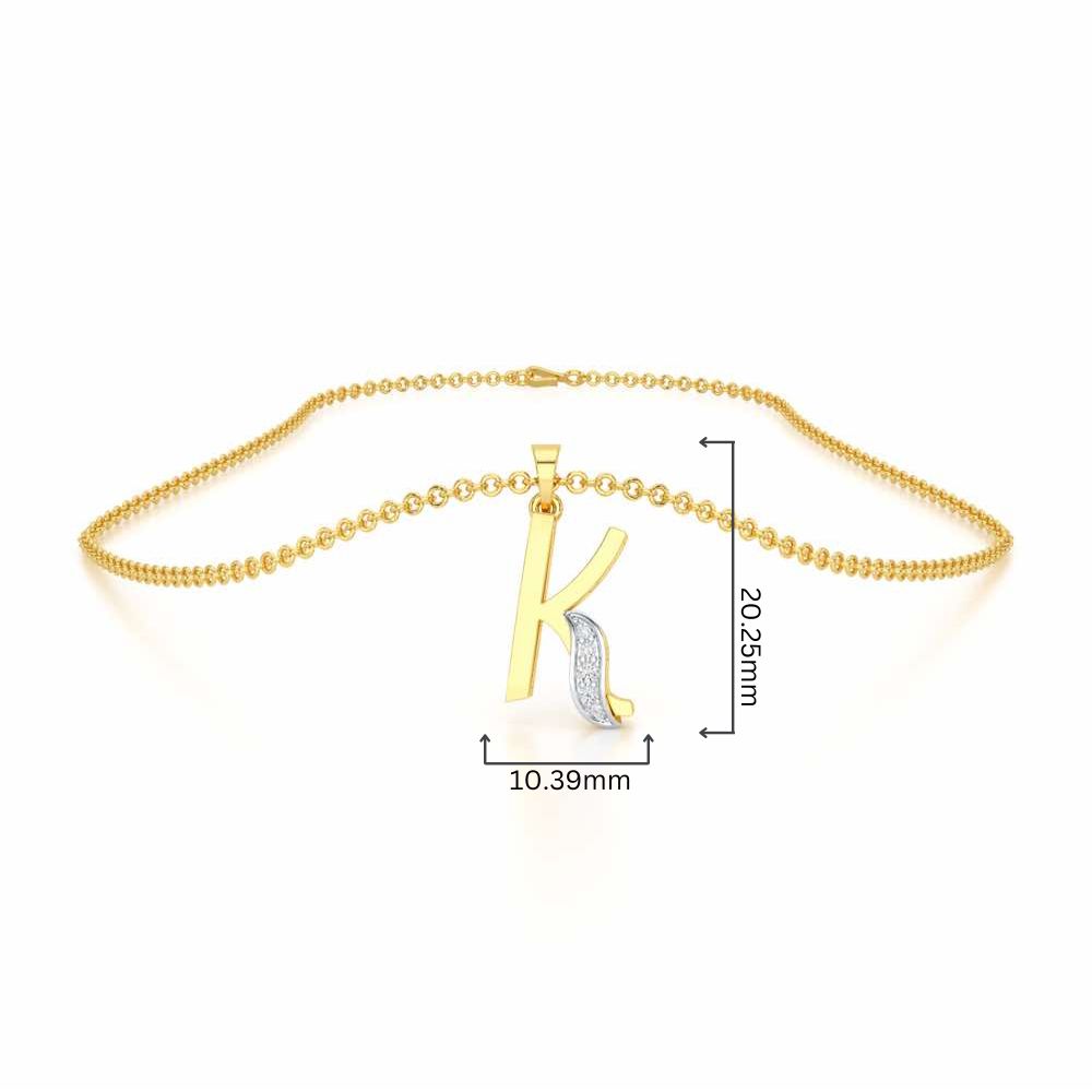 K-Spark Silver Pendant - Yellow Gold - Image 4