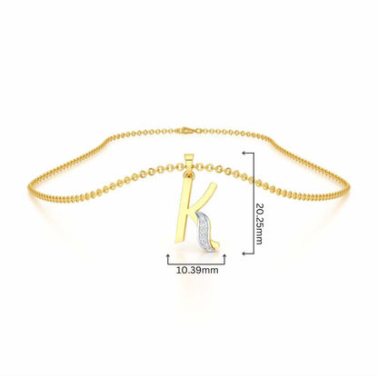 K-Spark Silver Pendant - Yellow Gold - Image 4