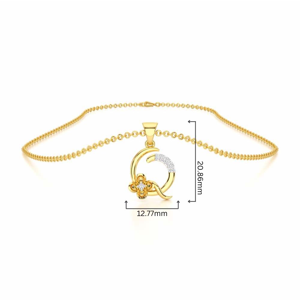 Q-Glint Silver Pendant - Yellow Gold - Image 4