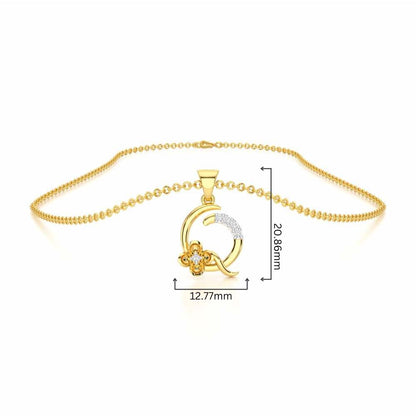 Q-Glint Silver Pendant - Yellow Gold - Image 4