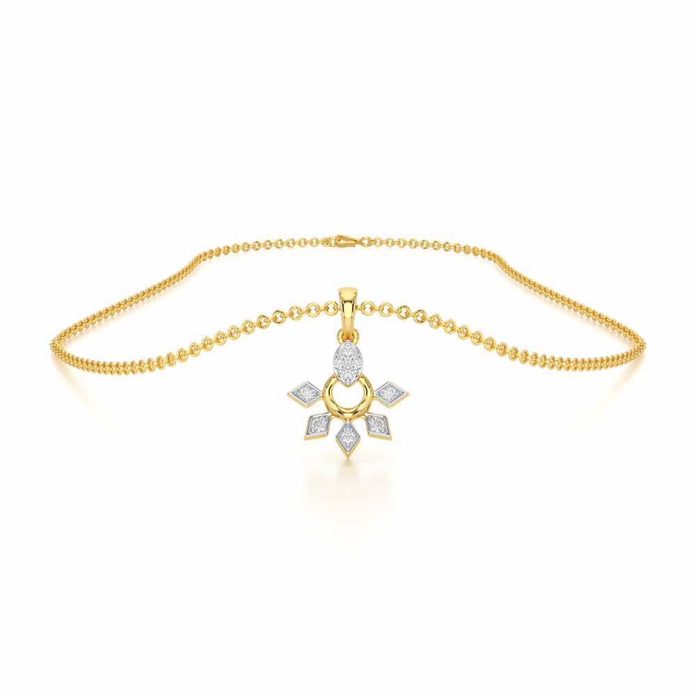 Luxe Halo Silver Pendant - Yellow Gold - Image 3