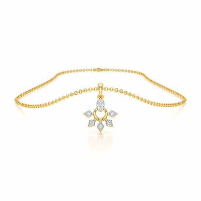 Luxe Halo Silver Pendant - Yellow Gold - Image 3