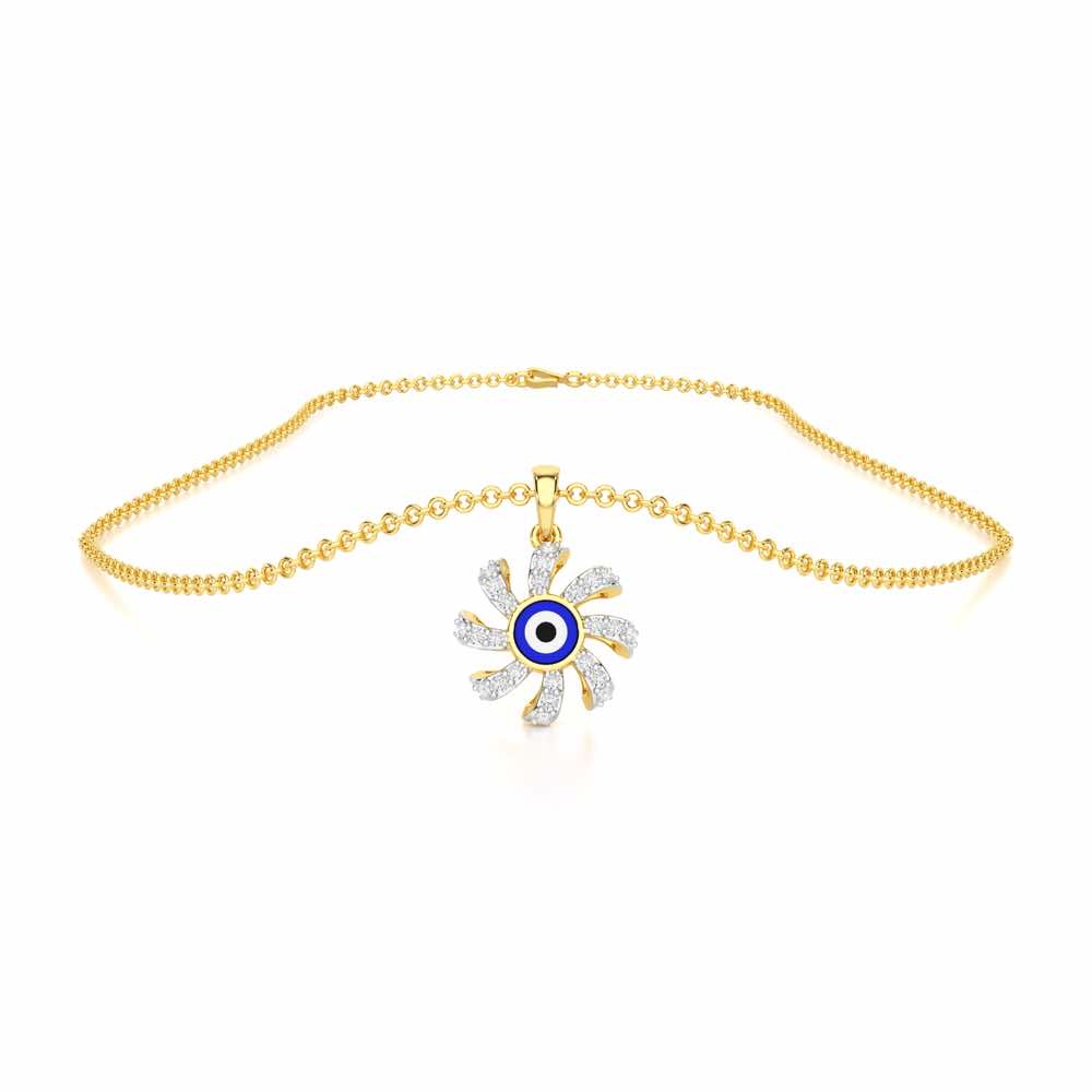 Enchanted Eye Silver Pendant - Yellow Gold - Image 3