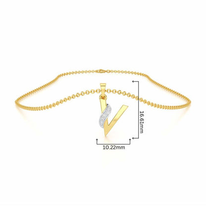 V-Spark Silver Pendant - Yellow Gold - Image 4