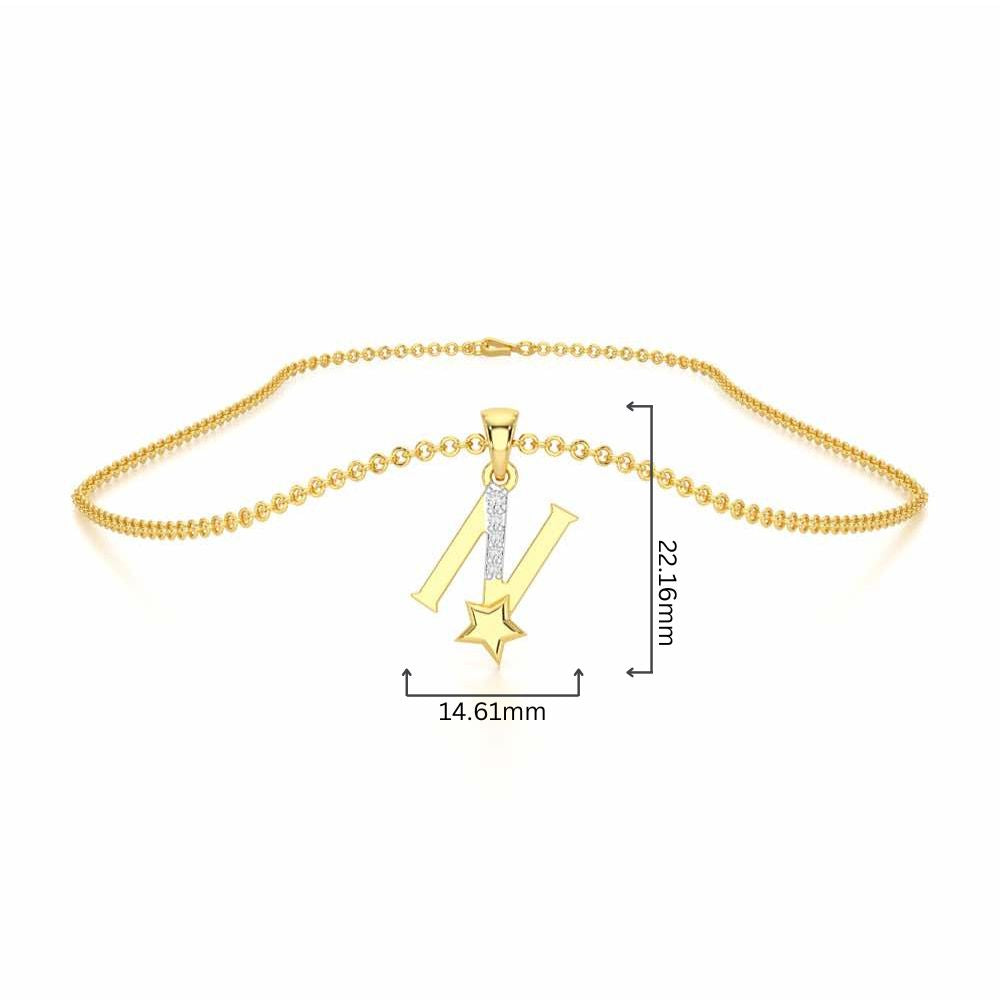 N-Glint Silver Pendant - Yellow Gold - Image 4