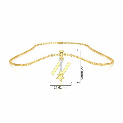 N-Glint Silver Pendant - Yellow Gold - Image 4