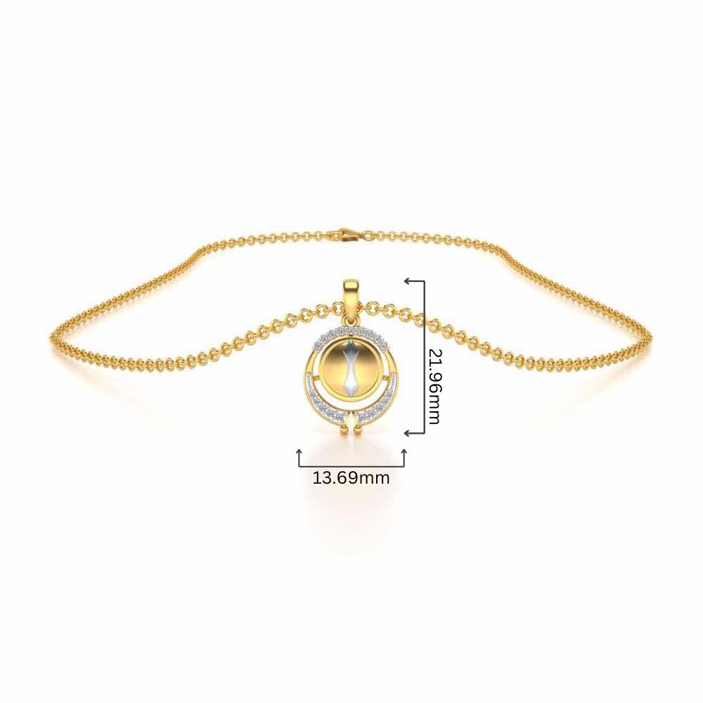 Pyxis Silver Pendant - Yellow Gold - Image 4