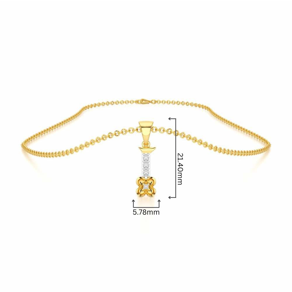 I-Glint Silver Pendant - Yellow Gold - Image 4