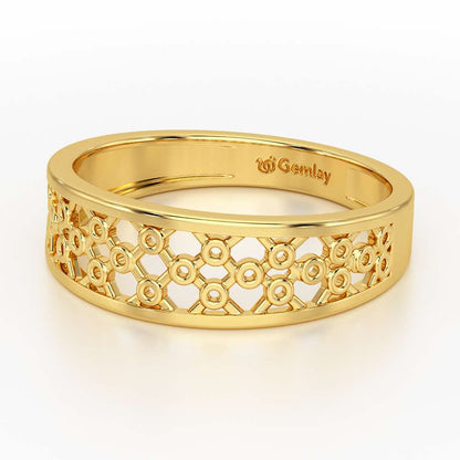 Mesh Aria Silver Ring for Women - Yellow Gold - Image 3