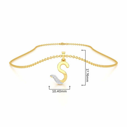 S-Spark Silver Pendant - Yellow Gold - Image 4