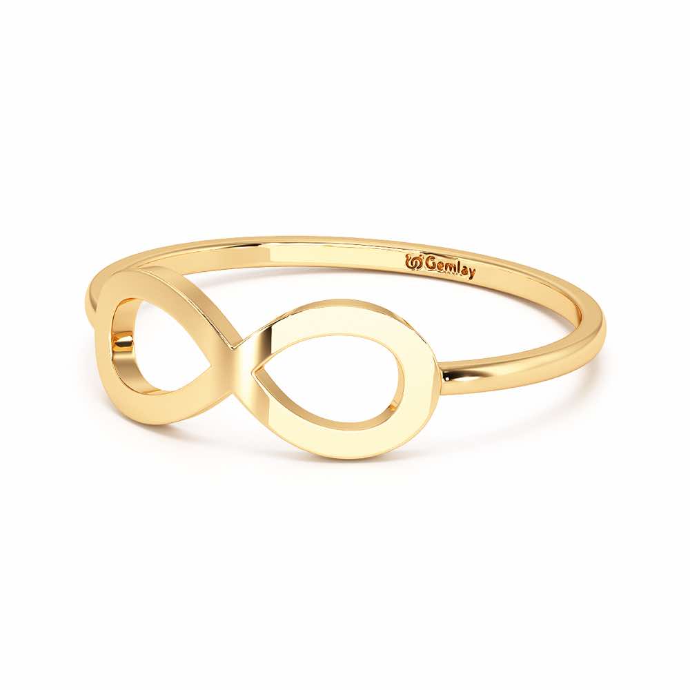 Dazzle Infinity Women Silver Ring - Yellow Gold - Image 3