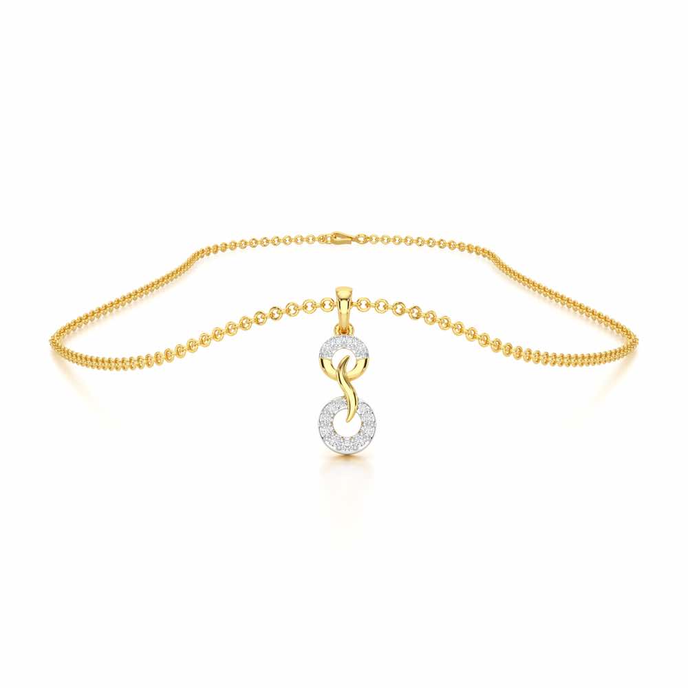 Delicate Halos Silver Pendant - Yellow Gold - Image 3