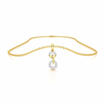 Delicate Halos Silver Pendant - Yellow Gold - Image 3