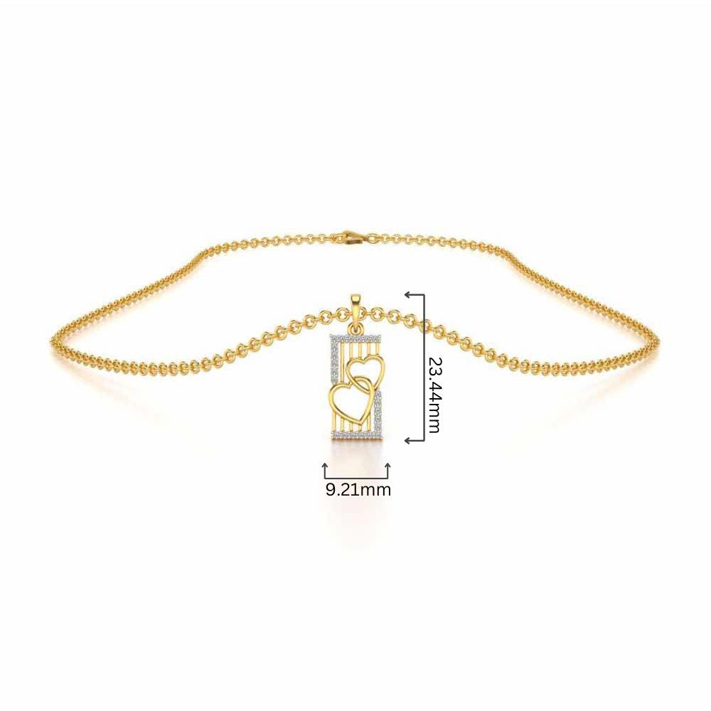 Entwined Heart Silver Pendant - Yellow Gold - Image 4