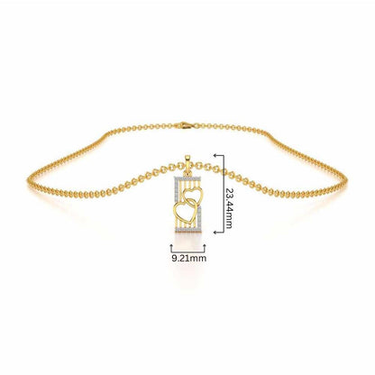 Entwined Heart Silver Pendant - Yellow Gold - Image 4