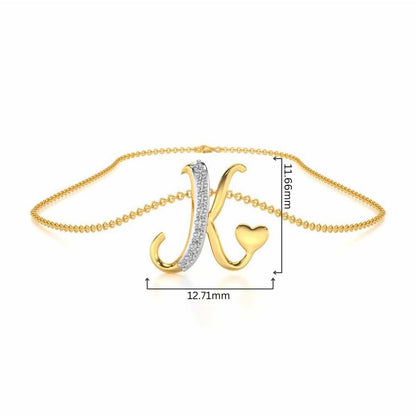 Lovely K Silver Pendant - Yellow Gold - Image 4