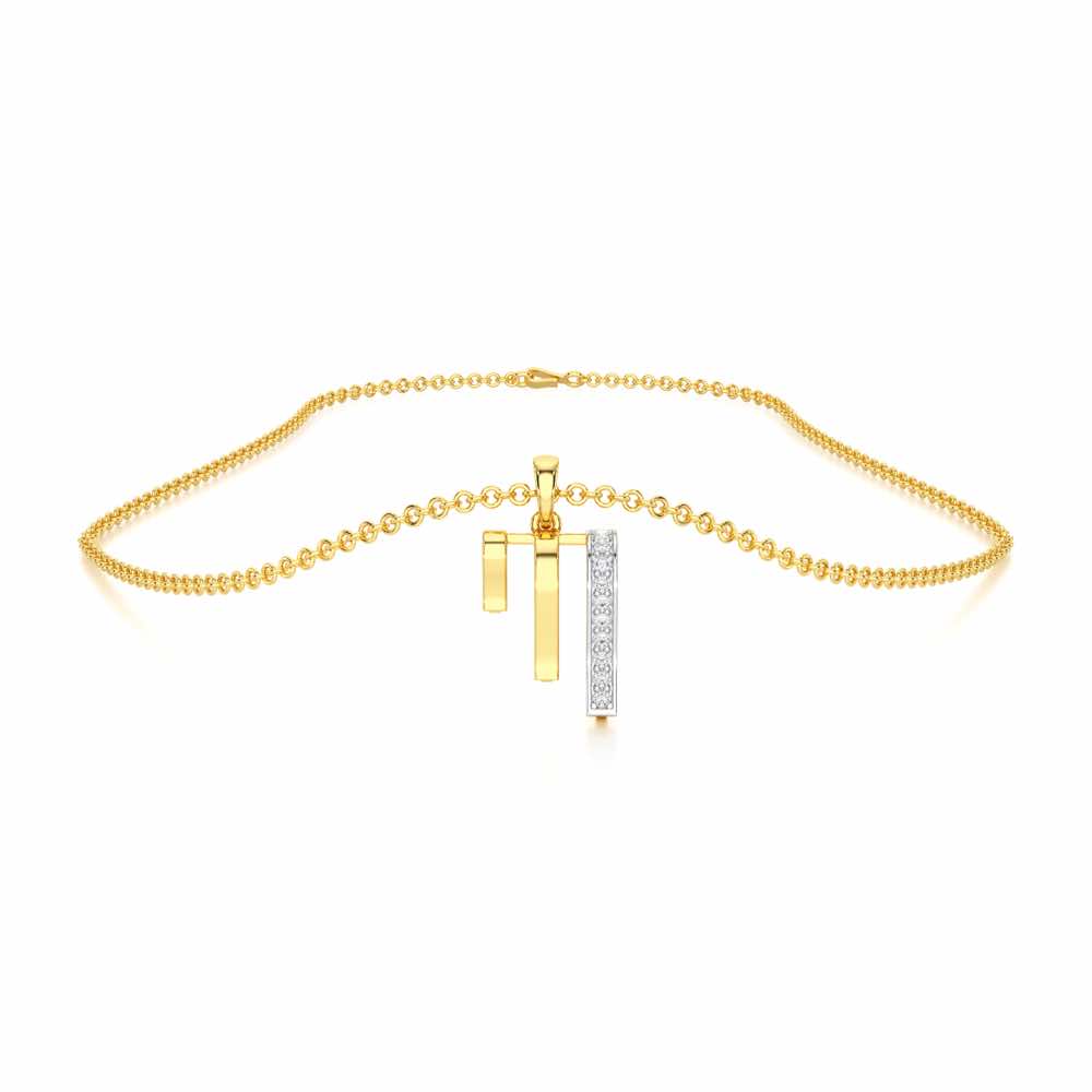Shine Graph Silver Pendant - Yellow Gold - Image 3