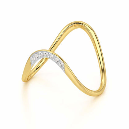 Magic Wave Silver Ring - Yellow Gold - Image 3