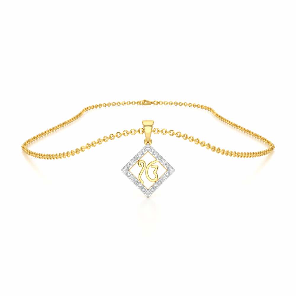 Divine Onkar Silver Pendant - Yellow Gold - Image 3