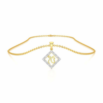 Divine Onkar Silver Pendant - Yellow Gold - Image 3