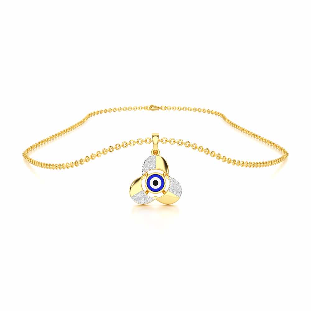 Eye of Fortitude Silver Pendant - Yellow Gold - Image 3