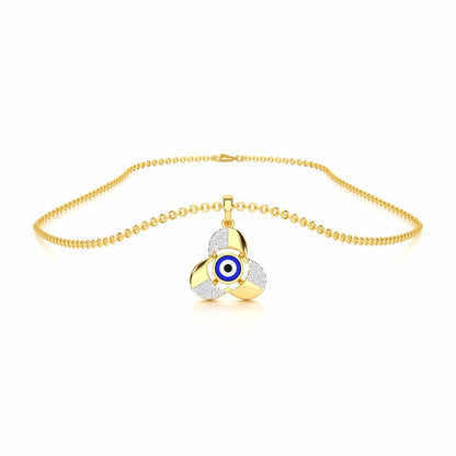 Eye of Fortitude Silver Pendant - Yellow Gold - Image 3