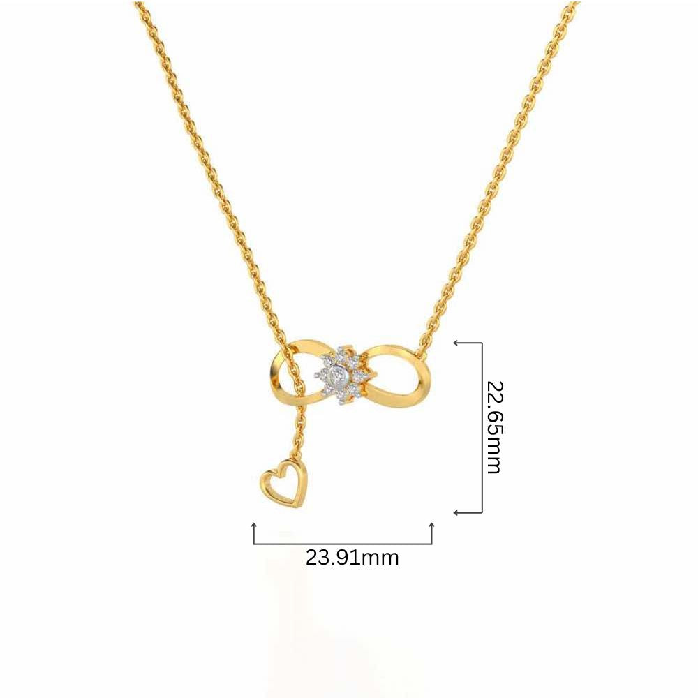 Infinity Bloom Silver Pendant - Yellow Gold - Image 4