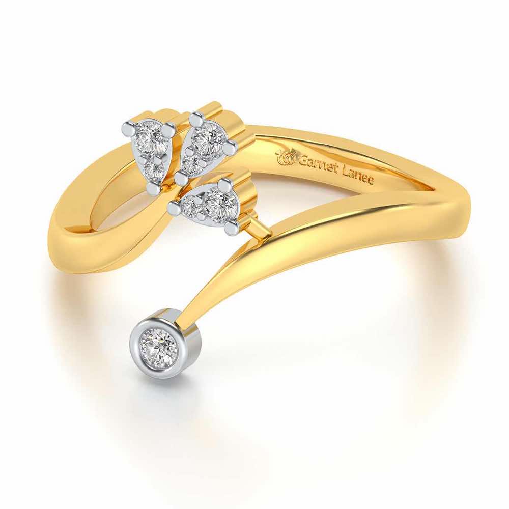 Trio Vignette Silver Ring - Yellow Gold - Image 3