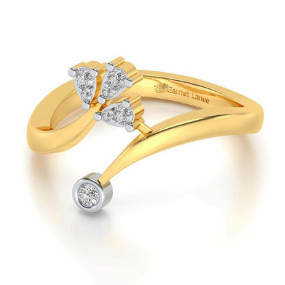Trio Vignette Silver Ring - Yellow Gold - Image 3