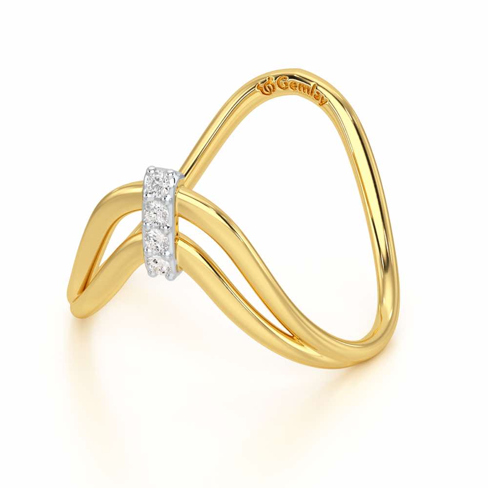Holding Vanki Silver Ring - Yellow Gold - Image 3