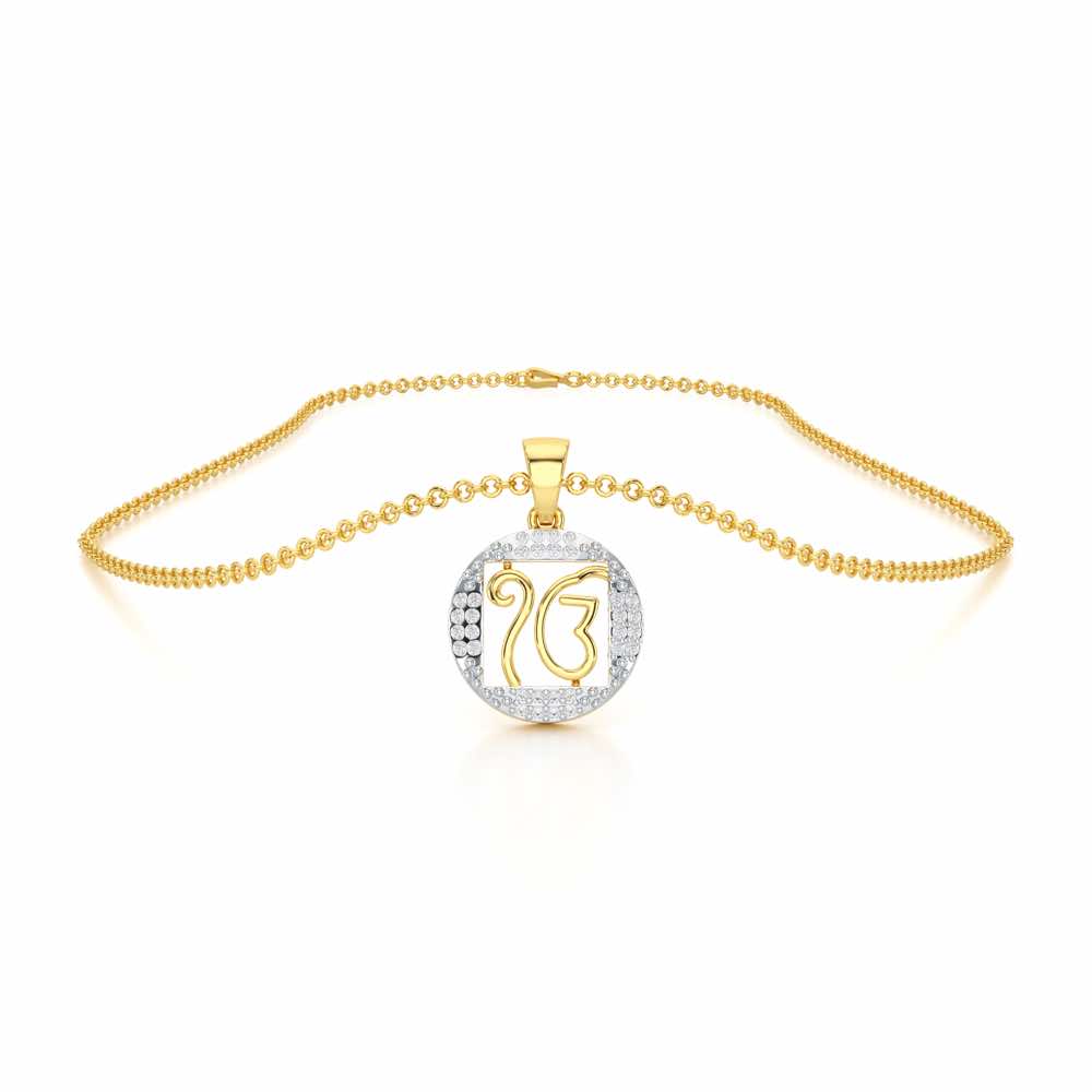 Ek Onkar Divine Silver Pendant - Yellow Gold - Image 3
