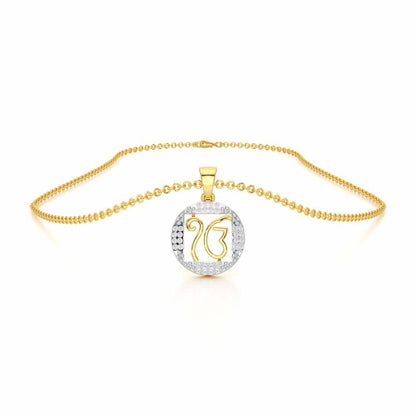 Ek Onkar Divine Silver Pendant - Yellow Gold - Image 3