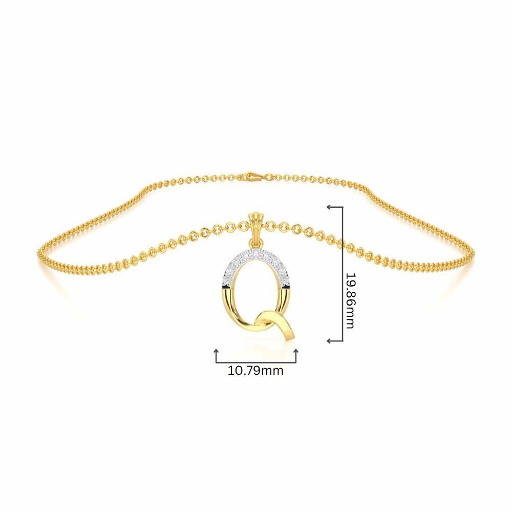 Q-Luke Silver Pendant - Yellow Gold - Image 4