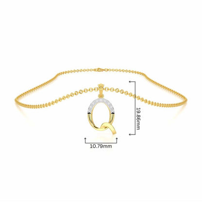 Q-Luke Silver Pendant - Yellow Gold - Image 4