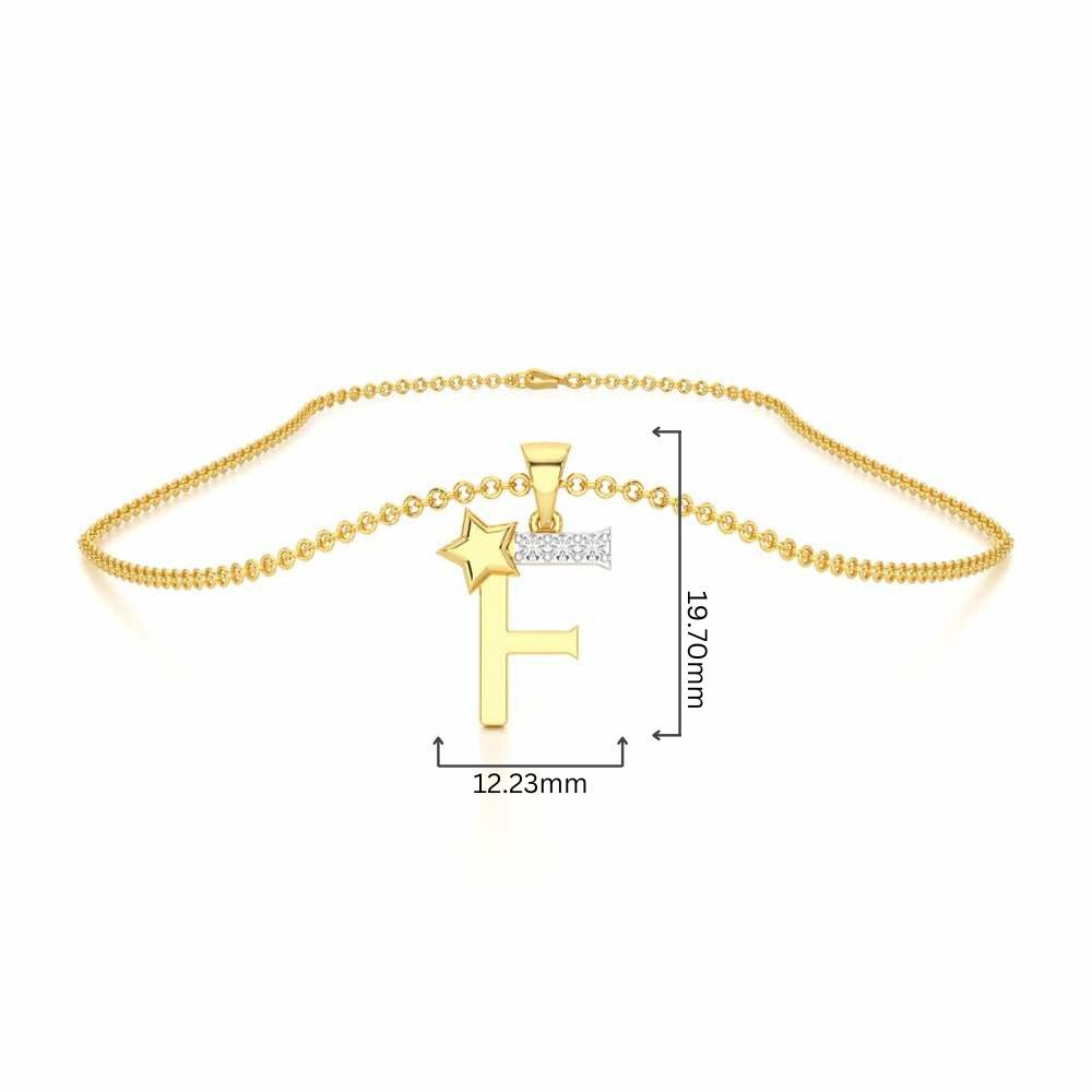 F-Glint Silver Pendant - Yellow Gold - Image 4