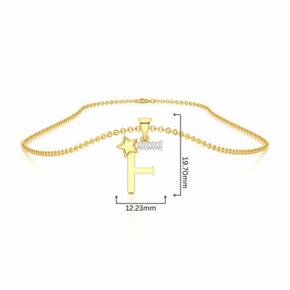 F-Glint Silver Pendant - Yellow Gold - Image 4