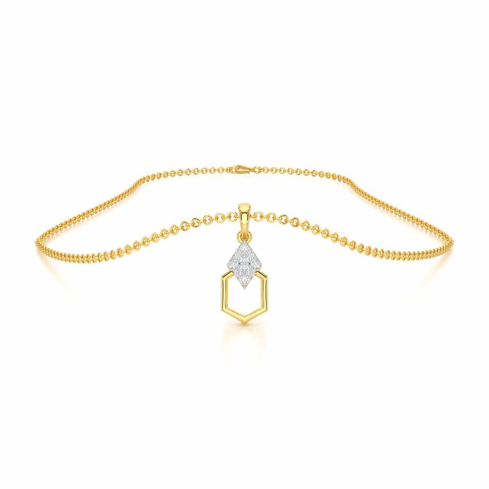 Silver Mist Silver Pendant - Yellow Gold - Image 3