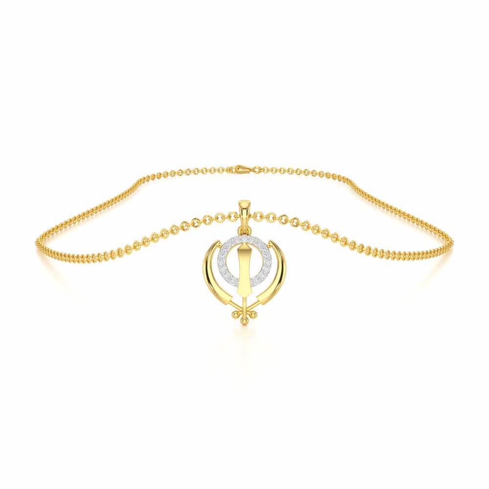 Khalsa Meher Silver Pendant - Yellow Gold - Image 3