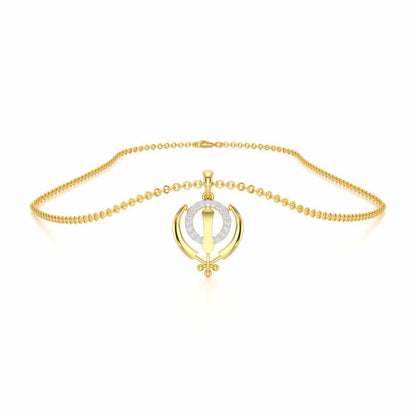 Khalsa Meher Silver Pendant - Yellow Gold - Image 3