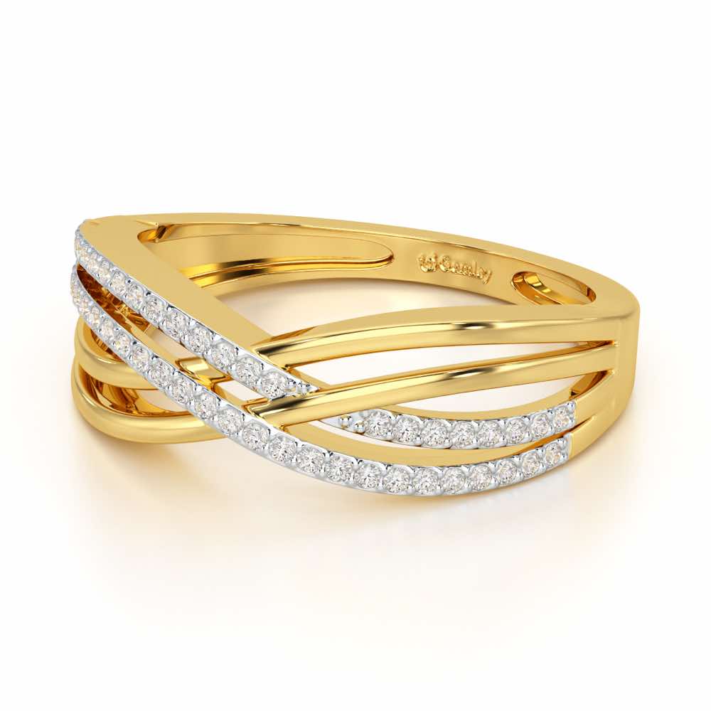 Misa Curves Silver Ring - Yellow Gold - Image 3