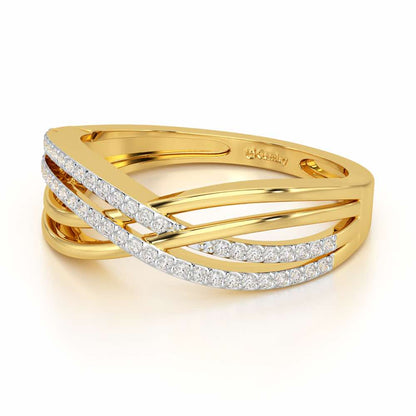 Misa Curves Silver Ring - Yellow Gold - Image 3