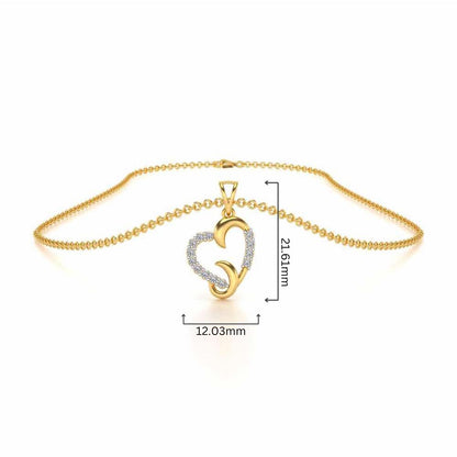 Swirl Heart Silver Pendant - Yellow Gold - Image 4
