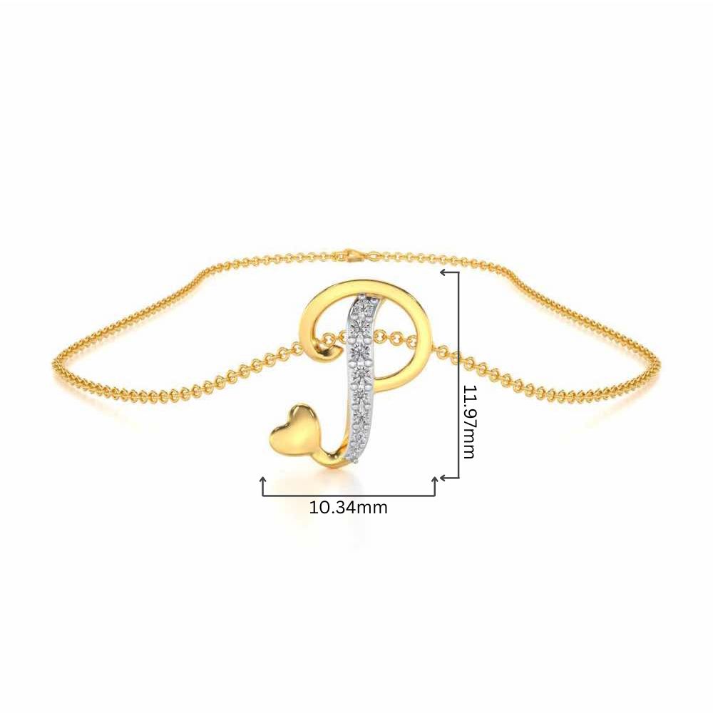Lovely P Silver Pendant - Yellow Gold - Image 4
